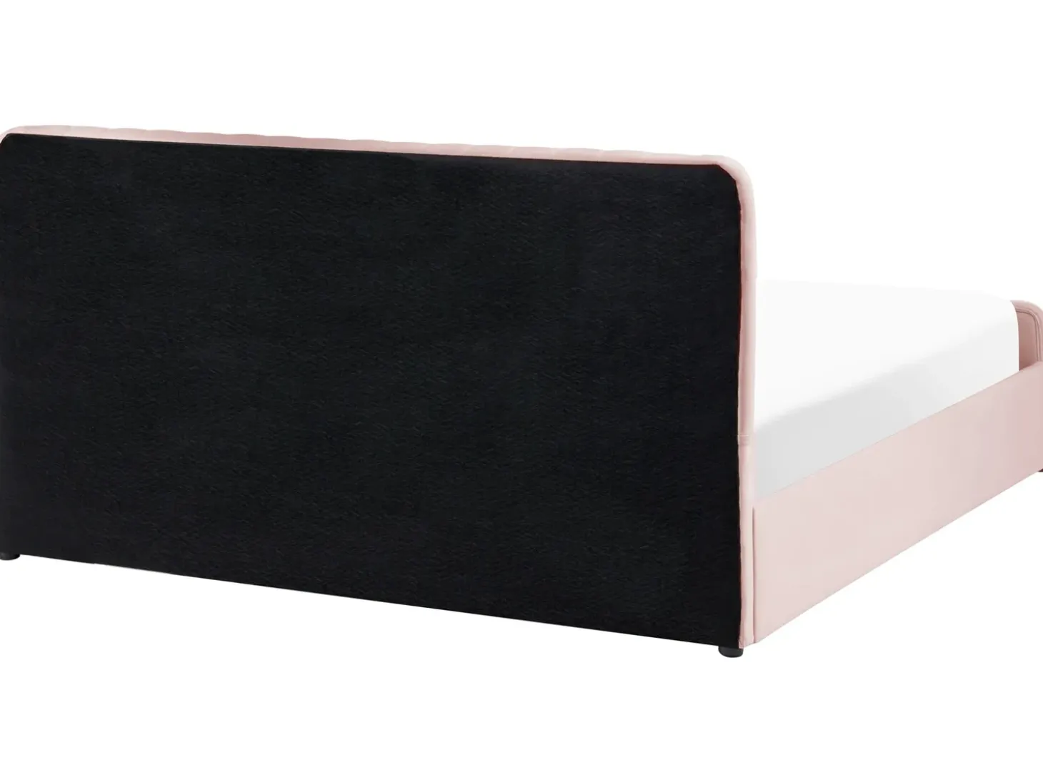 Outlet LUNAN Pastelowy róż 180 x 200 cm Łóżka Tapicerowane|Łóżka Podwójne