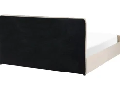 Hot Łóżko z pojemnikiem LUNAN Welur Beżowy 180 x 200 cm Łóżka Tapicerowane|Łóżka Podwójne