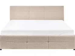 Discount Łóżko z pojemnikiem MASSOGNES Boucle Beżowy 160 x 200 cm Łóżka Tapicerowane|Łóżka Z Pojemnikiem