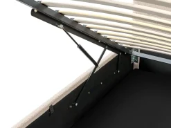 Discount Łóżko z pojemnikiem MASSOGNES Boucle Beżowy 160 x 200 cm Łóżka Tapicerowane|Łóżka Z Pojemnikiem