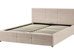 Discount Łóżko z pojemnikiem MASSOGNES Boucle Beżowy 160 x 200 cm Łóżka Tapicerowane|Łóżka Z Pojemnikiem