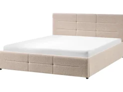 Discount Łóżko z pojemnikiem MASSOGNES Boucle Beżowy 160 x 200 cm Łóżka Tapicerowane|Łóżka Z Pojemnikiem