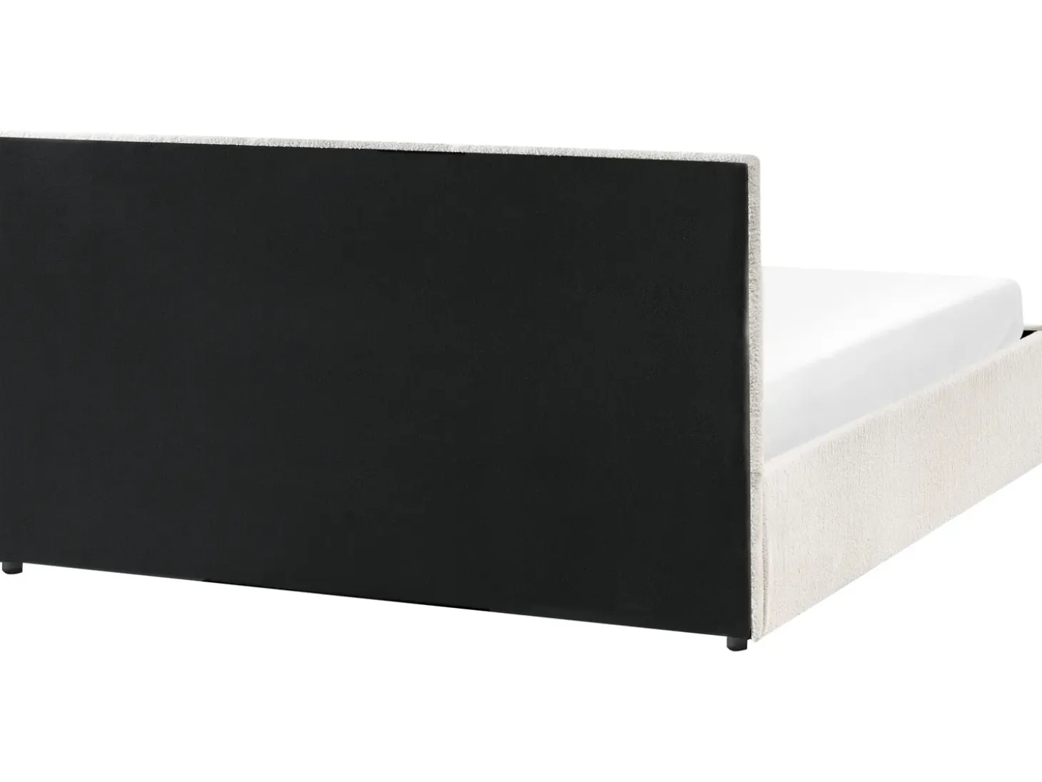 Online Łóżko z pojemnikiem MASSOGNES Boucle Złamana biel 160 x 200 cm Łóżka Tapicerowane|Łóżka Z Pojemnikiem