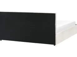 Łóżko z pojemnikiem MASSOGNES Boucle Złamana biel 180 x 200 cm Łóżka Tapicerowane|Łóżka Z Pojemnikiem