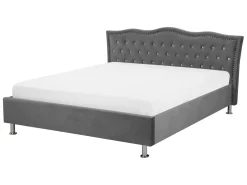 Hot Łóżko z pojemnikiem METZ Welur Ciemno 140 x 200 cm Łóżka Tapicerowane|Łóżka Podwójne
