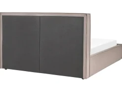Łóżko z pojemnikiem MOISSAC Beżowoszary 160 x 200 cm Łóżka Tapicerowane|Łóżka Podwójne