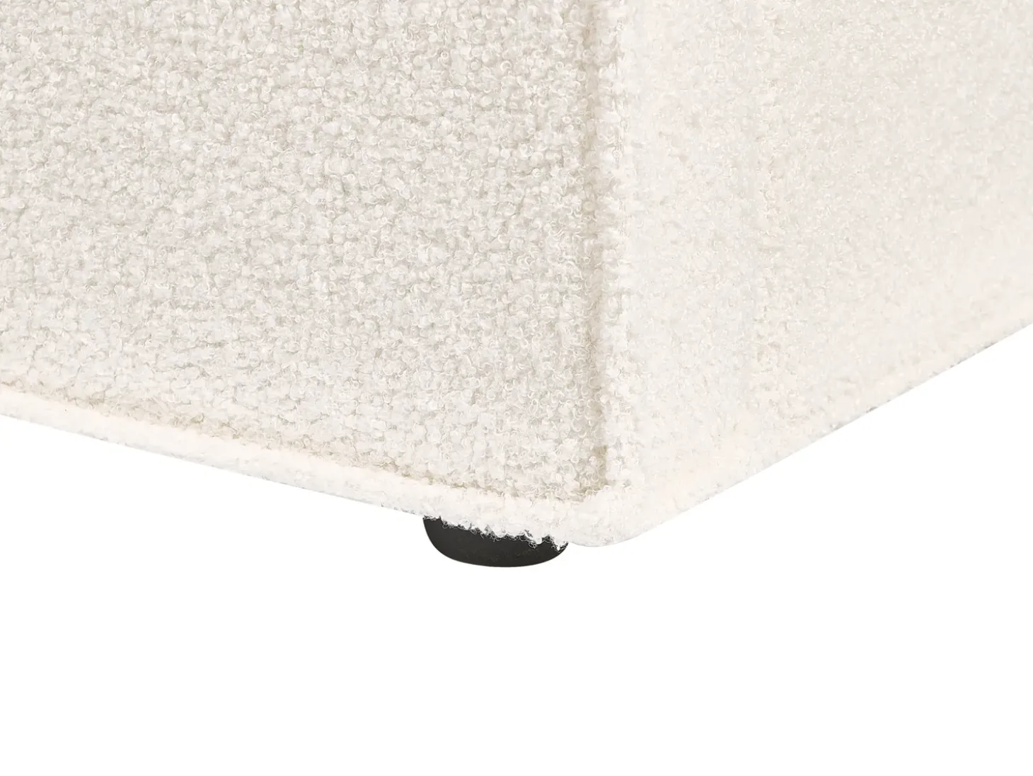 Clearance Łóżko z pojemnikiem MOISSAC Boucle Złamana biel 160 x 200 cm Łóżka Tapicerowane|Łóżka Podwójne