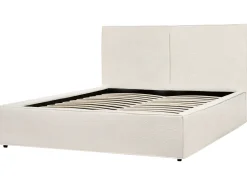Clearance Łóżko z pojemnikiem MOISSAC Boucle Złamana biel 160 x 200 cm Łóżka Tapicerowane|Łóżka Podwójne
