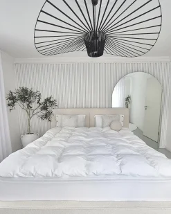 Clearance Łóżko z pojemnikiem MOISSAC Boucle Złamana biel 160 x 200 cm Łóżka Tapicerowane|Łóżka Podwójne