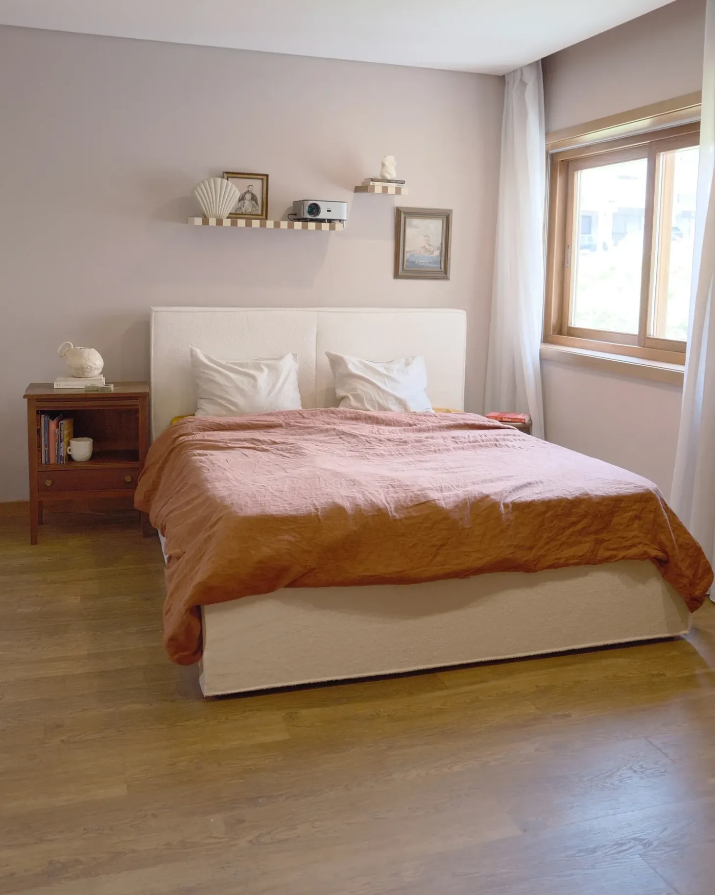 Clearance Łóżko z pojemnikiem MOISSAC Boucle Złamana biel 160 x 200 cm Łóżka Tapicerowane|Łóżka Podwójne