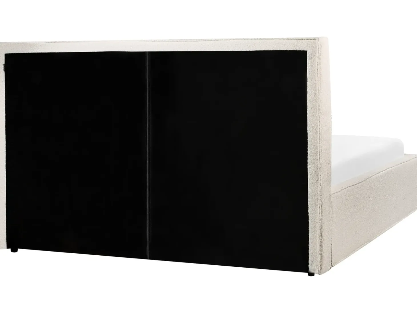 Clearance Łóżko z pojemnikiem MOISSAC Boucle Złamana biel 160 x 200 cm Łóżka Tapicerowane|Łóżka Podwójne