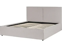 Discount Łóżko z pojemnikiem MOISSAC Jasnoszary 160 x 200 cm Łóżka Tapicerowane|Łóżka Podwójne