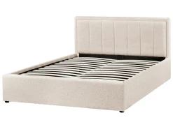 Clearance Łóżko z pojemnikiem MONTLAUR Boucle 140 x 200 cm Łóżka Tapicerowane|Łóżka Podwójne
