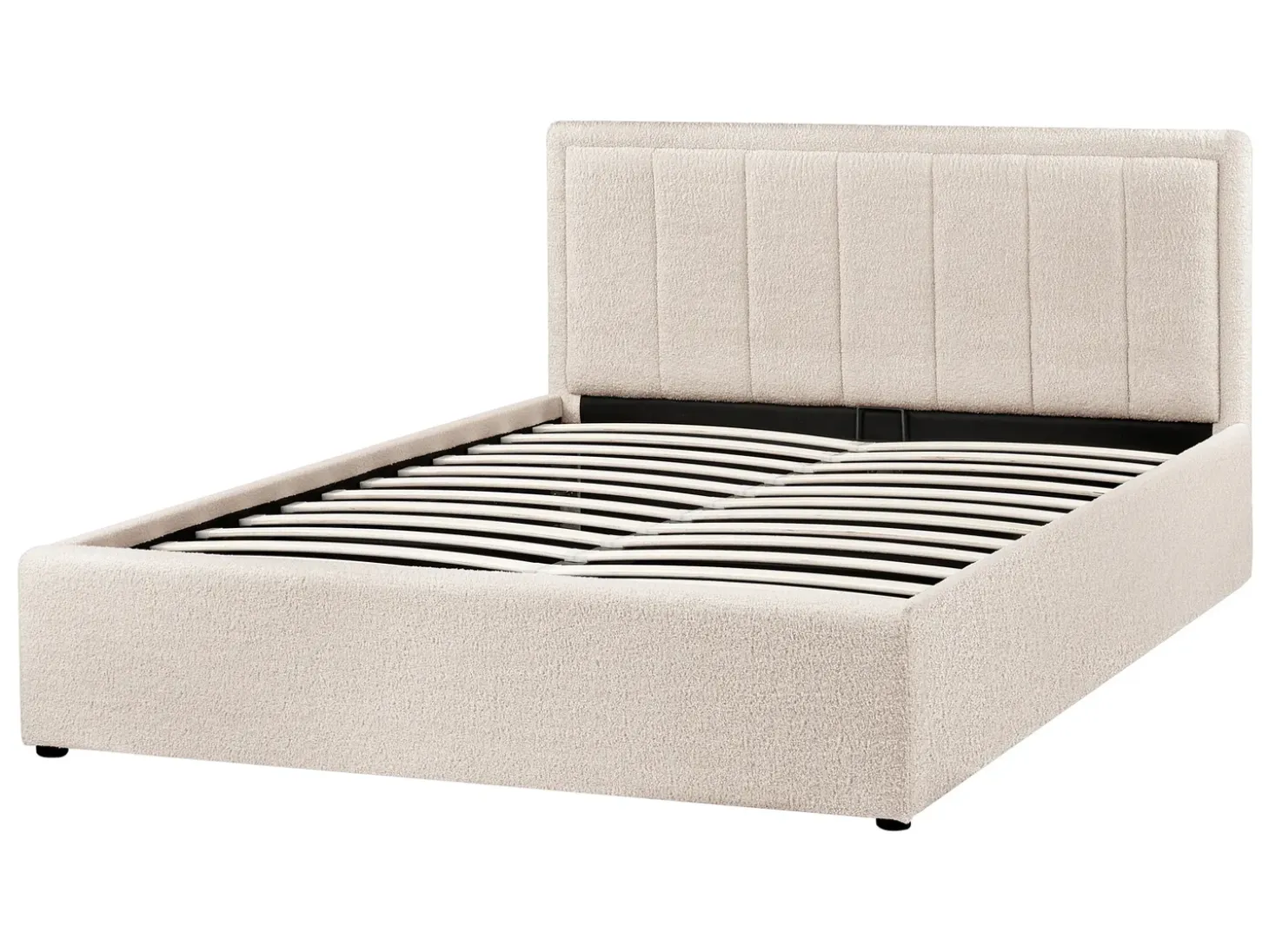 Clearance Łóżko z pojemnikiem MONTLAUR Boucle 140 x 200 cm Łóżka Tapicerowane|Łóżka Podwójne