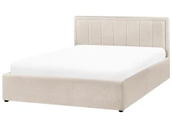 Clearance Łóżko z pojemnikiem MONTLAUR Boucle 140 x 200 cm Łóżka Tapicerowane|Łóżka Podwójne