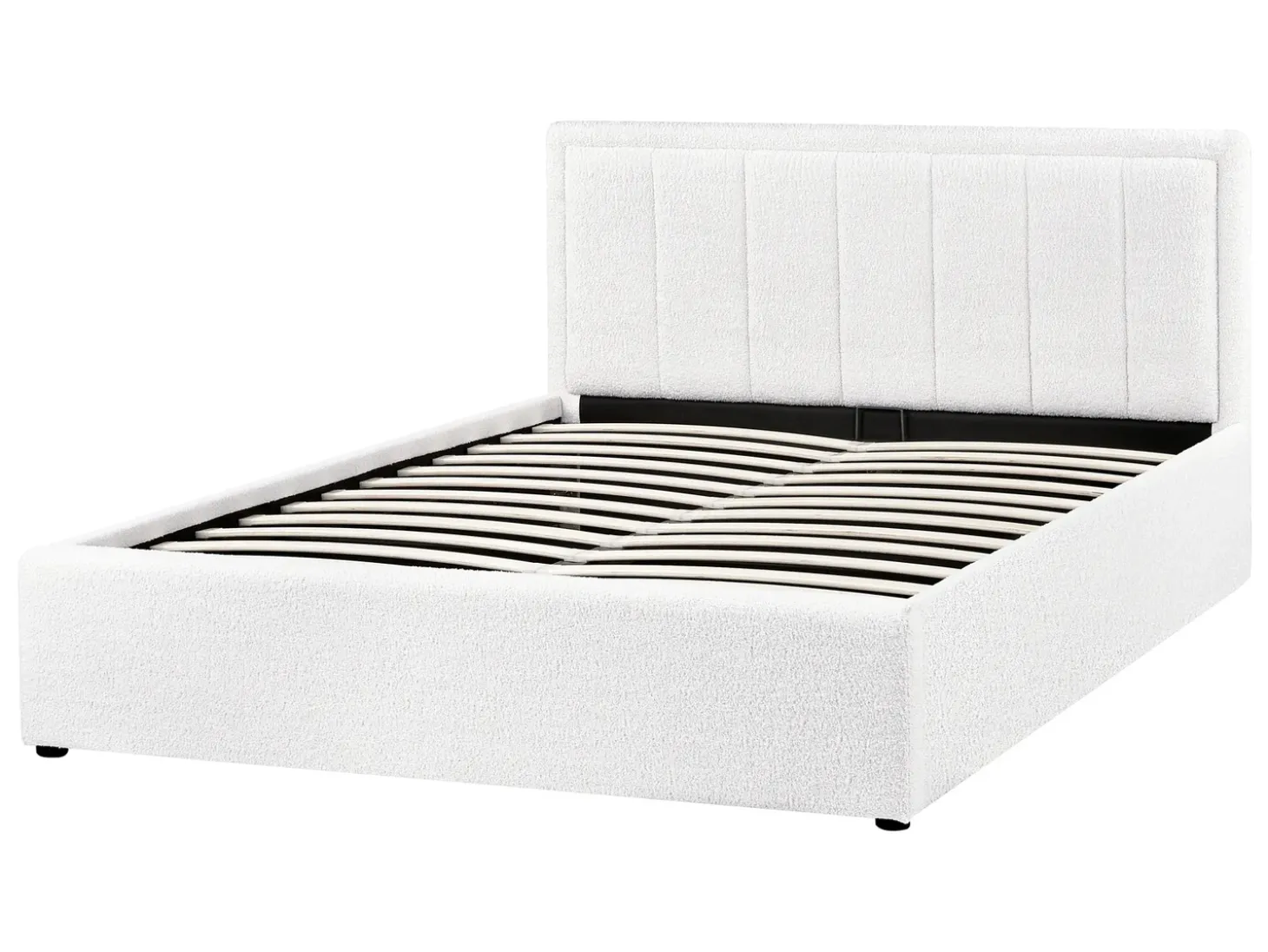 Clearance Łóżko z pojemnikiem MONTLAUR Boucle 140 x 200 cm Łóżka Tapicerowane|Łóżka Podwójne
