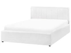 Clearance Łóżko z pojemnikiem MONTLAUR Boucle 140 x 200 cm Łóżka Tapicerowane|Łóżka Podwójne