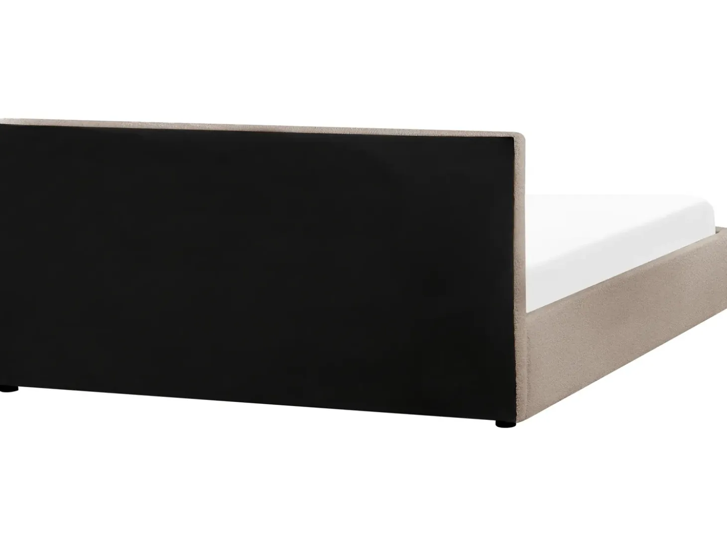 New Łóżko z pojemnikiem MONTLAUR Boucle Beżowoszary 180 x 200 cm Łóżka Tapicerowane|Łóżka Podwójne