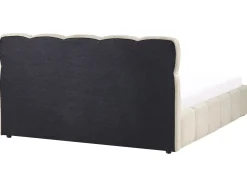 Outlet Łóżko z pojemnikiem NOYON Beżowoszary 180 x 200 cm Łóżka Tapicerowane|Łóżka Podwójne