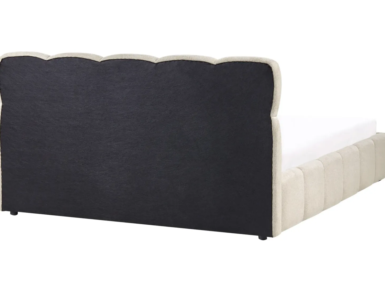 Outlet Łóżko z pojemnikiem NOYON Beżowoszary 180 x 200 cm Łóżka Tapicerowane|Łóżka Podwójne