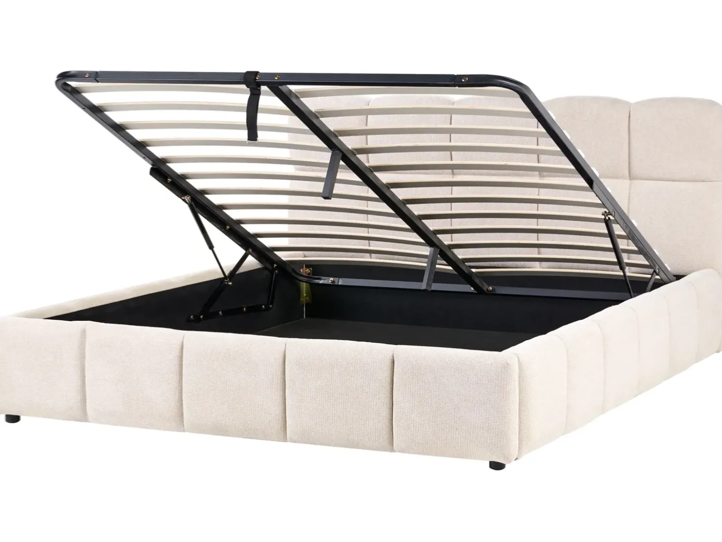 Clearance Łóżko z pojemnikiem NOYON Jasno 180 x 200 cm Łóżka Tapicerowane|Łóżka Podwójne