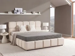 Clearance Łóżko z pojemnikiem NOYON Jasno 180 x 200 cm Łóżka Tapicerowane|Łóżka Podwójne