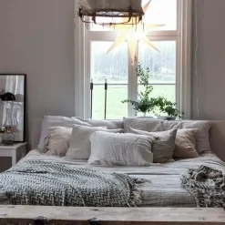 Outlet Łóżko z pojemnikiem ORBEY Jasno 180 x 200 cm Łóżka Tapicerowane|Łóżka Podwójne