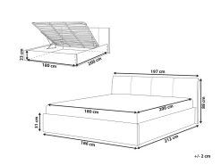 Outlet Łóżko z pojemnikiem ORBEY Jasno 180 x 200 cm Łóżka Tapicerowane|Łóżka Podwójne
