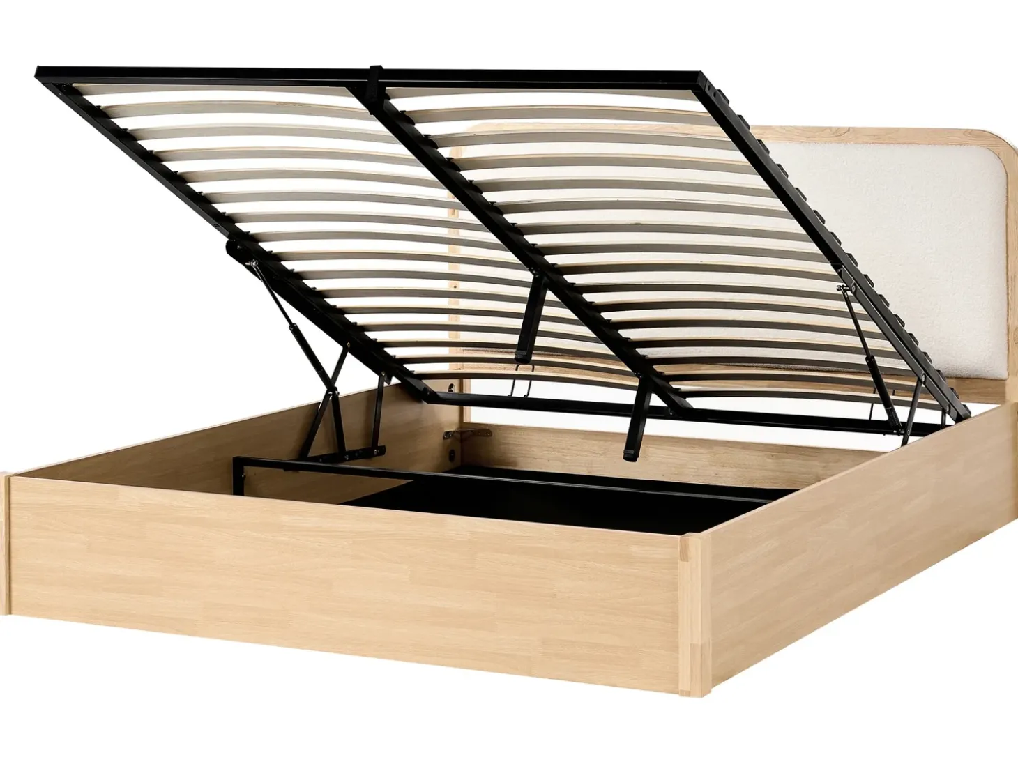 Clearance Łóżko z pojemnikiem PEROUGES Jasno 180 x 200 cm Łóżka Podwójne|Łóżka Z Pojemnikiem