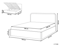 Clearance Łóżko z pojemnikiem PEROUGES Jasno 180 x 200 cm Łóżka Podwójne|Łóżka Z Pojemnikiem