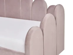 Sale POLIGNAC Welur Pastelowy róż 90 x 200 cm Dzieci Łóżka Z Pojemnikiem|Łóżka Pojedyncze