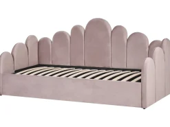 Sale POLIGNAC Welur Pastelowy róż 90 x 200 cm Dzieci Łóżka Z Pojemnikiem|Łóżka Pojedyncze