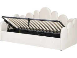 POLIGNAC Welur Jasno 90 x 200 cm Dzieci Łóżka Z Pojemnikiem|Łóżka Pojedyncze