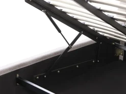 Hot Łóżko z pojemnikiem QUIBERON Szenil Beżowoszary 180 x 200 cm Łóżka Tapicerowane|Łóżka Podwójne