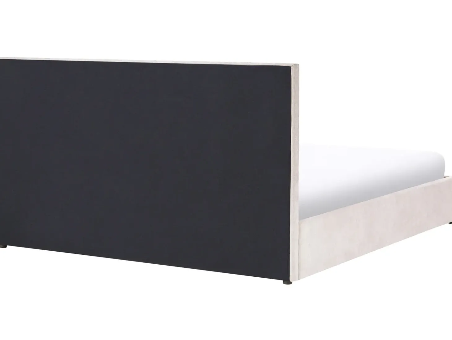 Hot Łóżko z pojemnikiem QUIBERON Szenil Beżowoszary 180 x 200 cm Łóżka Tapicerowane|Łóżka Podwójne