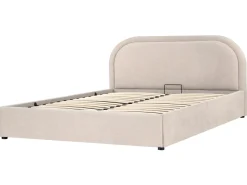 Clearance Łóżko z pojemnikiem QUILLIEN Jasno 160 x 200 cm Łóżka Tapicerowane|Łóżka Podwójne