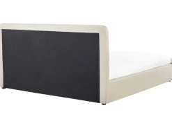 New RENNES Len syntetyczny Beżowy 180 x 200 cm Łóżka Tapicerowane|Łóżka Podwójne