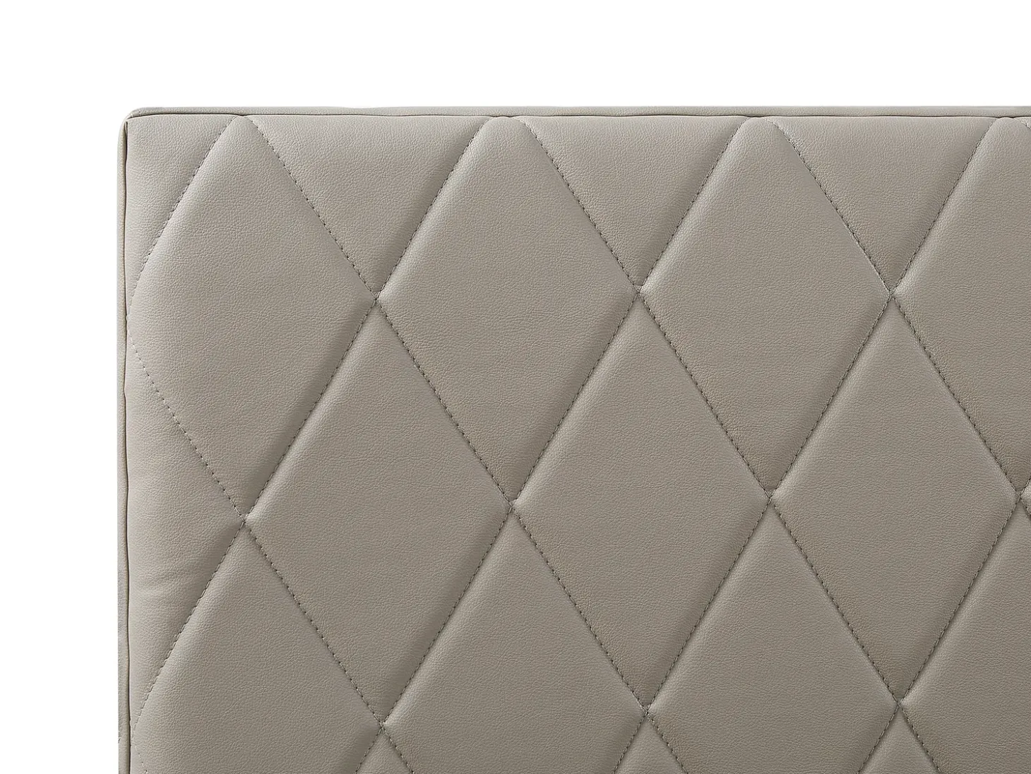 Best Łóżko z pojemnikiem ROCHEFORT Ekoskóra Beżowo 180 x 200 cm Łóżka Podwójne|Łóżka Skórzane