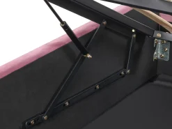 Sale Łóżko z pojemnikiem ROCHEFORT Welur 160 x 200 cm Łóżka Tapicerowane|Łóżka Podwójne