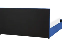 Łóżko z pojemnikiem ROCHEFORT Welur Granatowy 180 x 200 cm Łóżka Tapicerowane|Łóżka Podwójne