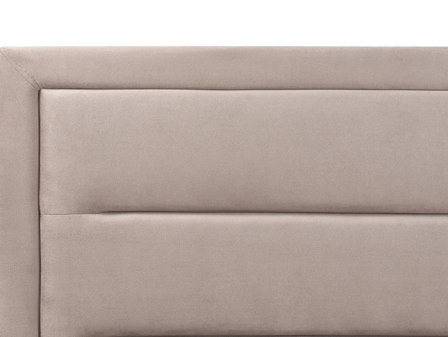 Outlet ROUEN Welur Beżowoszary 180 x 200 cm Łóżka Tapicerowane|Łóżka Podwójne
