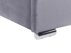 Outlet ROUEN Welur Ciemno 180 x 200 cm Łóżka Tapicerowane|Łóżka Podwójne