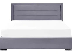 Outlet ROUEN Welur Ciemno 180 x 200 cm Łóżka Tapicerowane|Łóżka Podwójne
