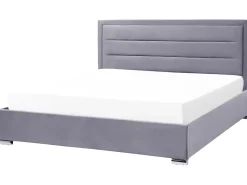 Outlet ROUEN Welur Ciemno 180 x 200 cm Łóżka Tapicerowane|Łóżka Podwójne