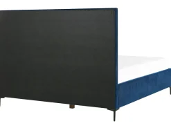 Hot Łóżko z pojemnikiem SEZANNE Welur Granatowy 180 x 200 cm Łóżka Tapicerowane|Łóżka Podwójne
