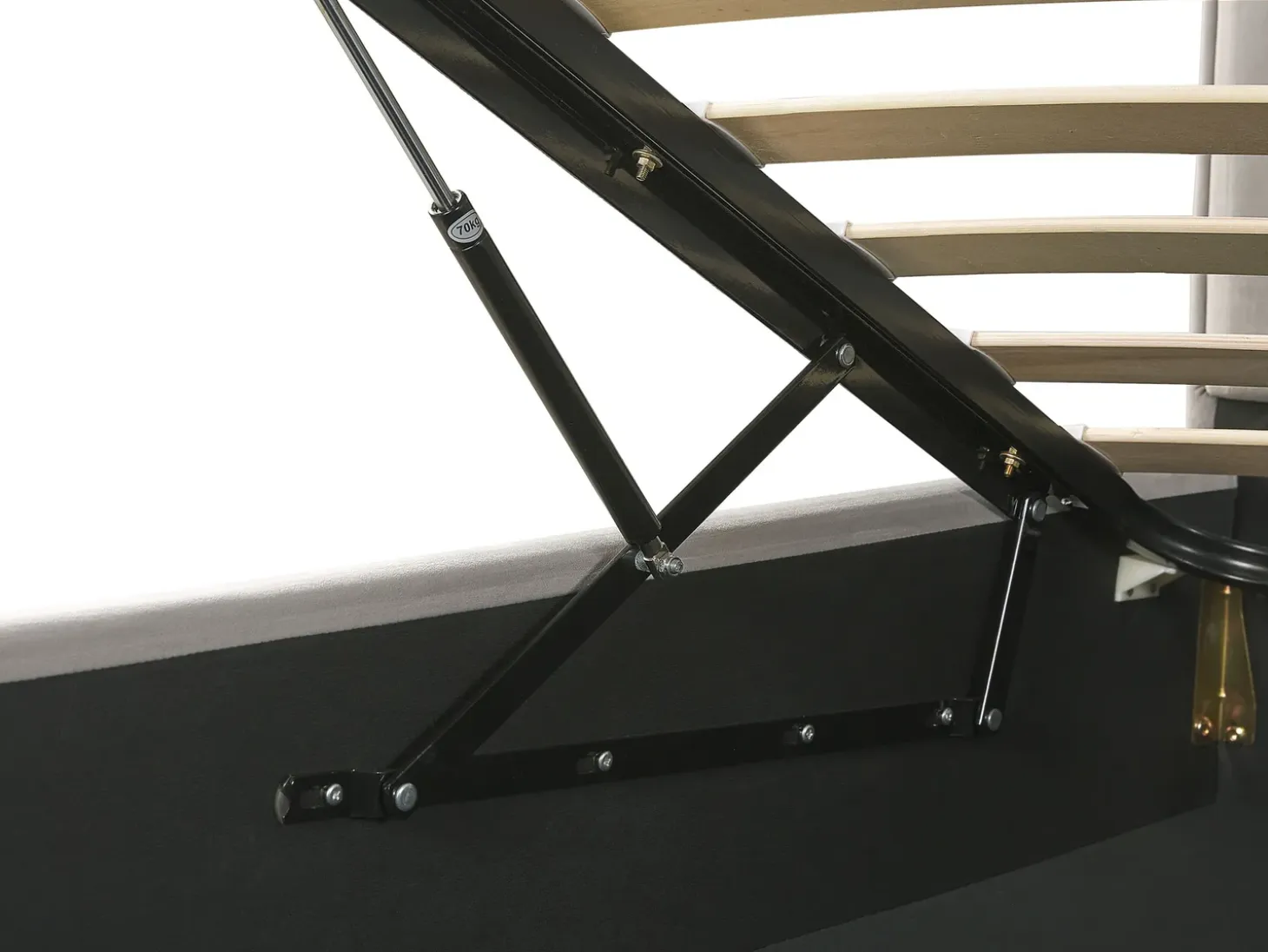 New SEZANNE Welur Jasnoszary 180 x 200 cm Łóżka Tapicerowane|Łóżka Podwójne