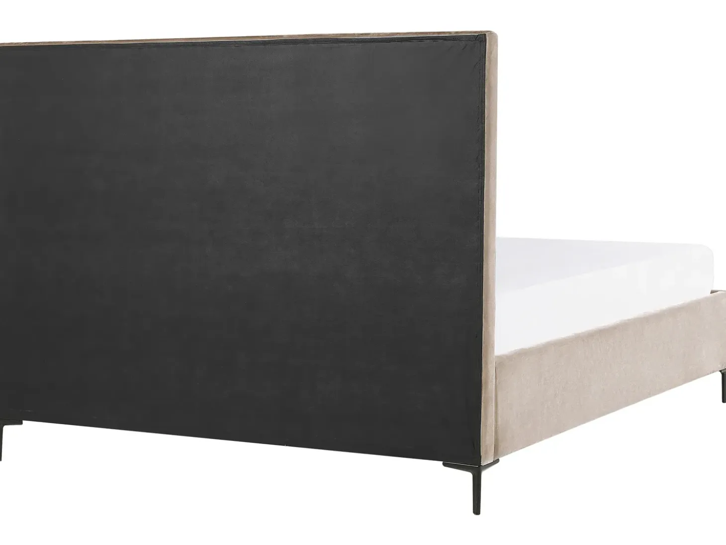 Discount SEZANNE Welur Beżowoszary 180 x 200 cm Łóżka Tapicerowane|Łóżka Podwójne