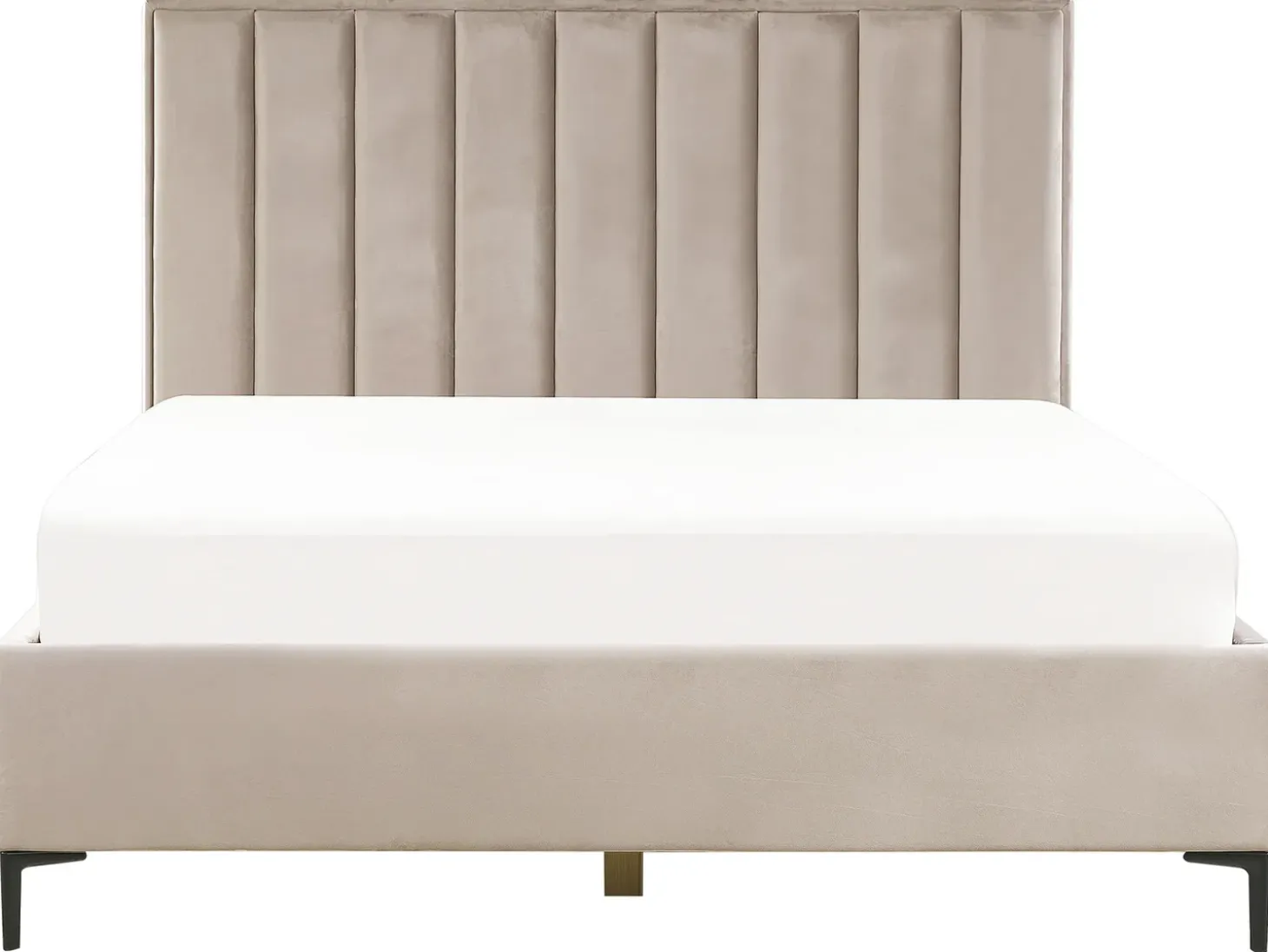 Discount SEZANNE Welur Beżowoszary 180 x 200 cm Łóżka Tapicerowane|Łóżka Podwójne