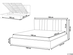 Hot Łóżko z pojemnikiem TARASCON Beżowoszary 180 x 200 cm Łóżka Tapicerowane|Łóżka Podwójne
