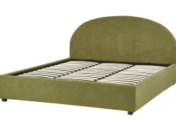 Discount VAUCLUSE Boucle Oliwkowy 180 x 200 cm Łóżka Tapicerowane|Łóżka Podwójne